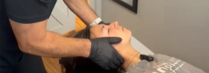 A scoliosis patient being adjusted